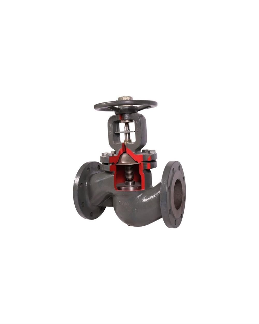 Valftek DN15 PN16   Metal Körüklü Glob Vana Pik Döküm