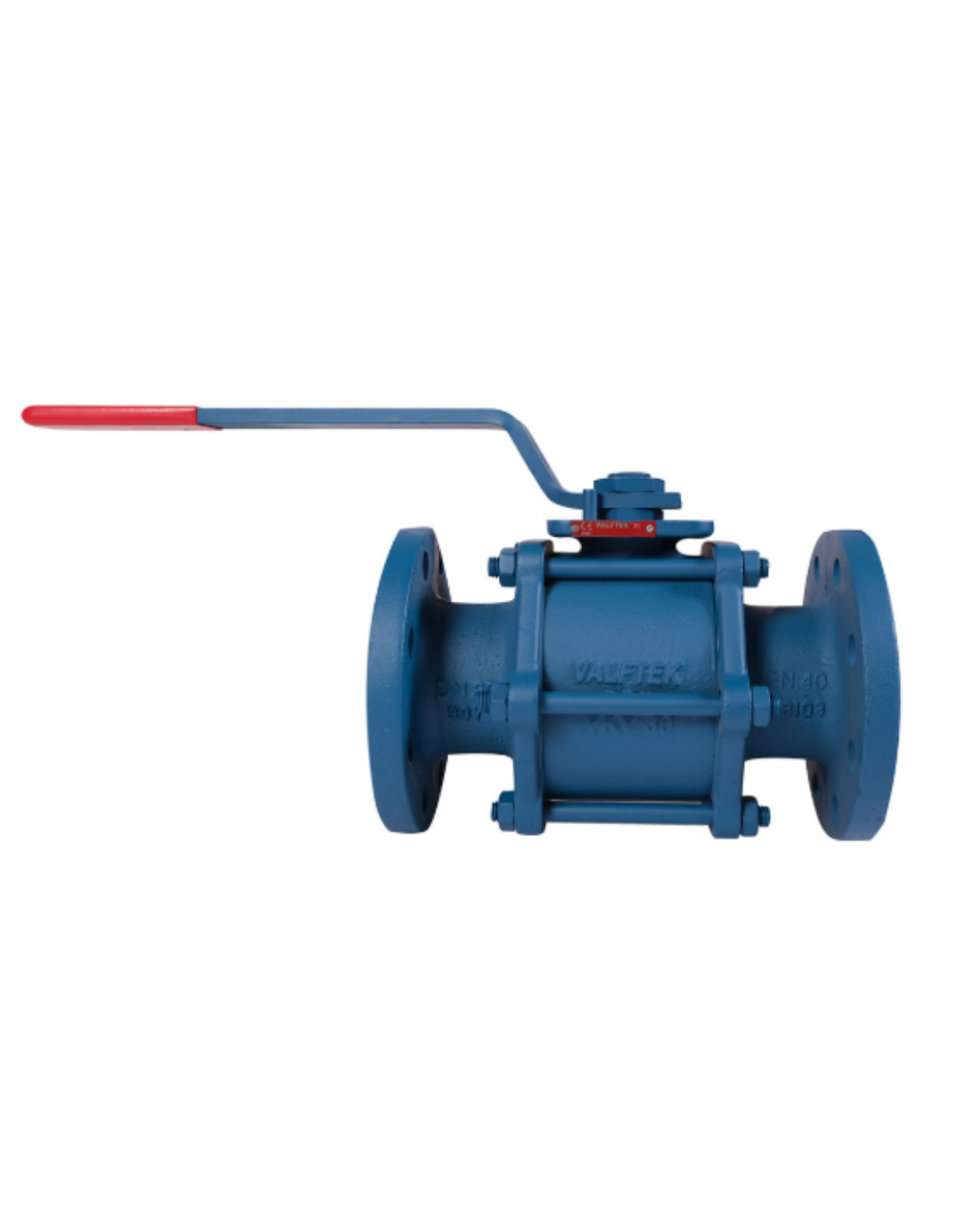 Valftek DN15 PN16 Flanşlı Tam Geçişli 3 Parçalı Küresel Vana