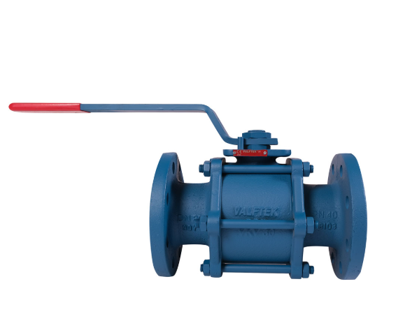 Valftek DN100 PN16 Flanşlı Tam Geçiş 3 Parçalı Küresel Vana