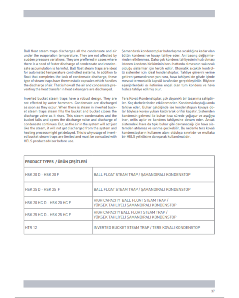 11/4'' HSK25D Dişli Şamandralı Kondenstop 16 Bar Sfero Döküm