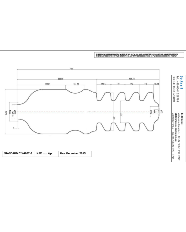Sefa Membran 500-750 Litre | EPDM | İtalyan 150mm