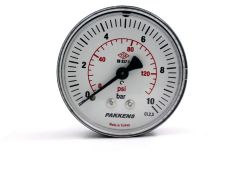Q63 0-400 Bar Arka Bağl Gliserinli Manometre Metal Gövde Cam Kapak 1/4''