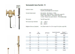 DN40 Termostatik Vana  2141 T-1 Gövde  Sfero Döküm PN16
